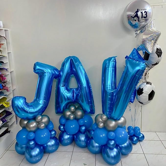 40 Inch Blue Letter J Balloons Alphabet J Letter Balloons Foil Mylar Big Letter Balloons for Birthday Party Anniversary New Year Graduation Wedding Decorations
