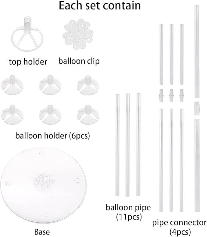 20 Sets Balloon Stand Kits,Balloon Sticks Holder with Base for Table Centerpiece Graduation Birthday Baby Shower Party Decorations