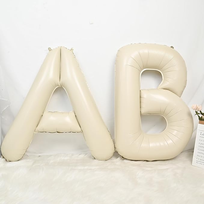 Cream L Letter Balloons,40 Inch Letter L Balloon Beige,Helium Custom Letter Balloon for Birthday Anniversary Party Decorations