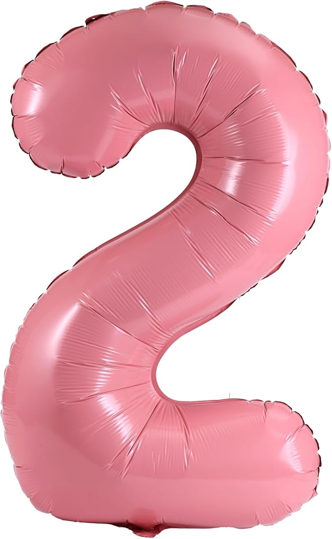 YPSelected 32 Inch Large Foil Helium Number Balloon Birthday Wedding Party 0-9 (Baby Pink, 2)