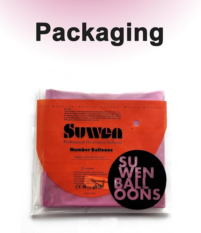 SUWEN 40 Inch Pink Large 0 Balloon Numbers Big Foil Helium Number Balloons 0-9 Jumbo Happy 0th Mylar Birthday Party Decorations for Girl or Women Anniversary Party Supplies