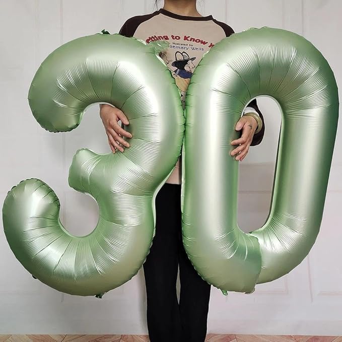 Sage Green Number 5 Balloon 40 Inch, 5 Balloon Number, 5th Birthday Decorations, Oliver Green Party Supplies for Boys Girls