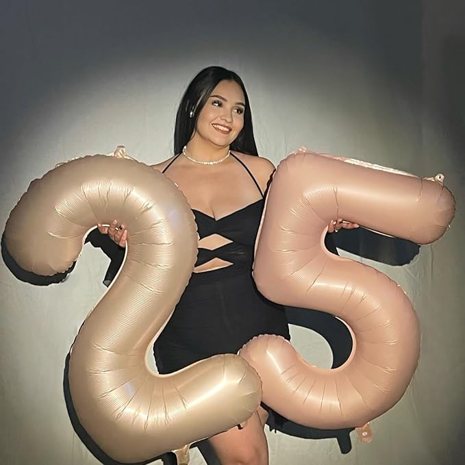 Light Brown Number 9 Balloon 40 Inch, 9 Balloon Number, 9th Birthday Decorations, Light Brown Party Supplies for Boys Girls