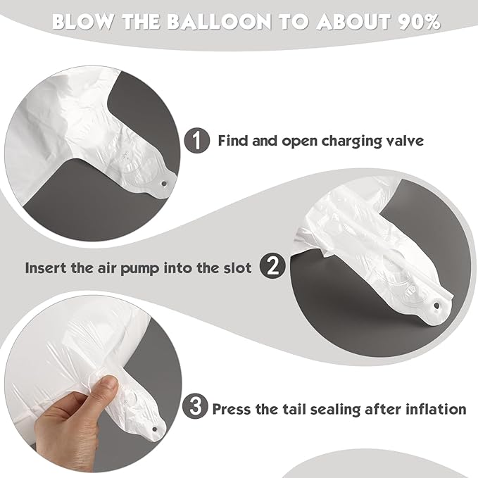 40 Inch White Number 2 Balloon, Giant 2 Number Balloons for 2nd Birthday Decorations, Party Supplies for Baby Boy Girl, White Party Decor