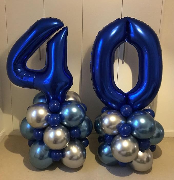 6 Birthday Decoration, 40 Inch Foil Big Balloon for Men And Women, Navy Blue Balloons for 6, 16, 26, 60, 2026 Graduation, Birthday, Wedding Anniversary, Xmas, Party Supplies