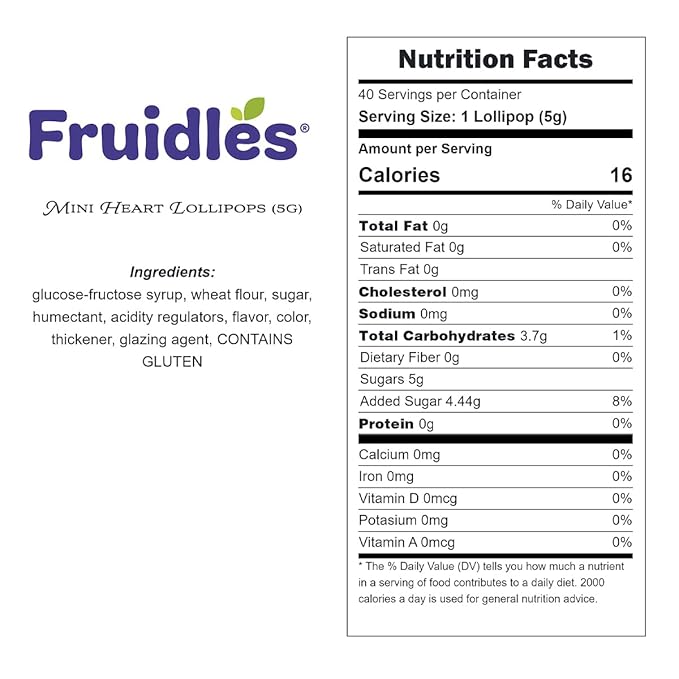 Fruidles 800-Pack Mini Red Heart Shaped Strawberry Flavored Lollipop, Individually Wrapped, 5g Lollipops 10 Pounds
