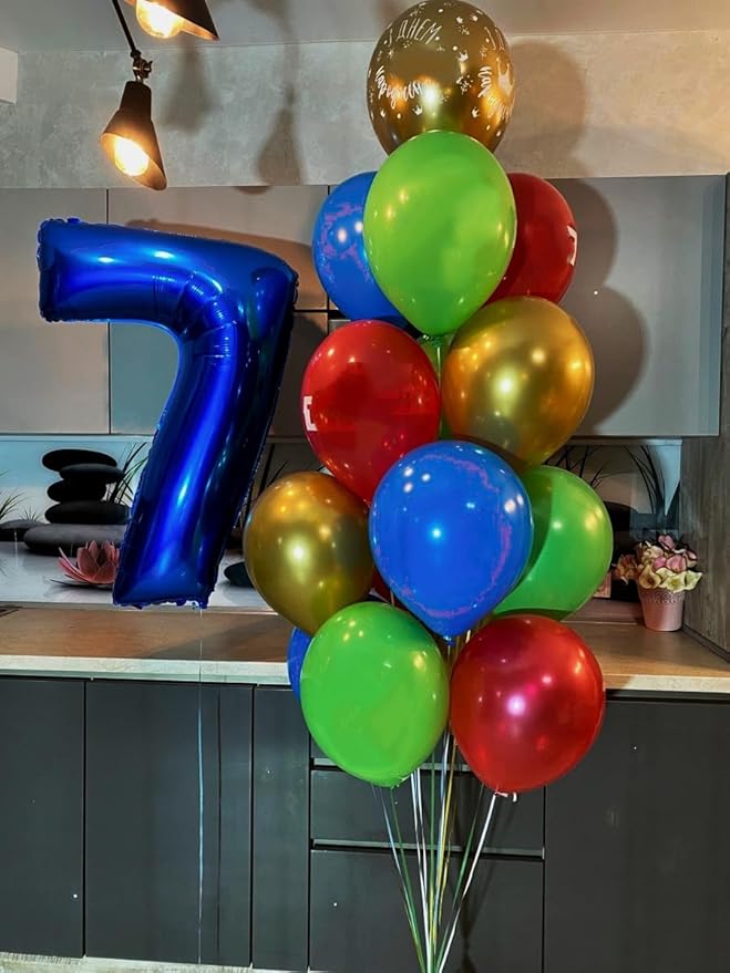 5 Number Balloons 40 Inch, Foil Balloons for Boys And Girls, Navy Blue Numbers Balloon for 5, 15, 25, 50 Birthday Party Decoration, Anniversary, Wedding, Single Supplies