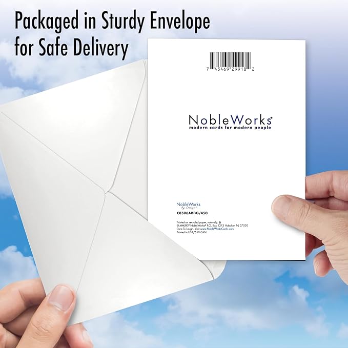NobleWorks - 1 Birthday Greeting Card w/ 5 x 7 Envelope For Men, Women - Bday Royal Dogs - Gifts C8596ABDG
