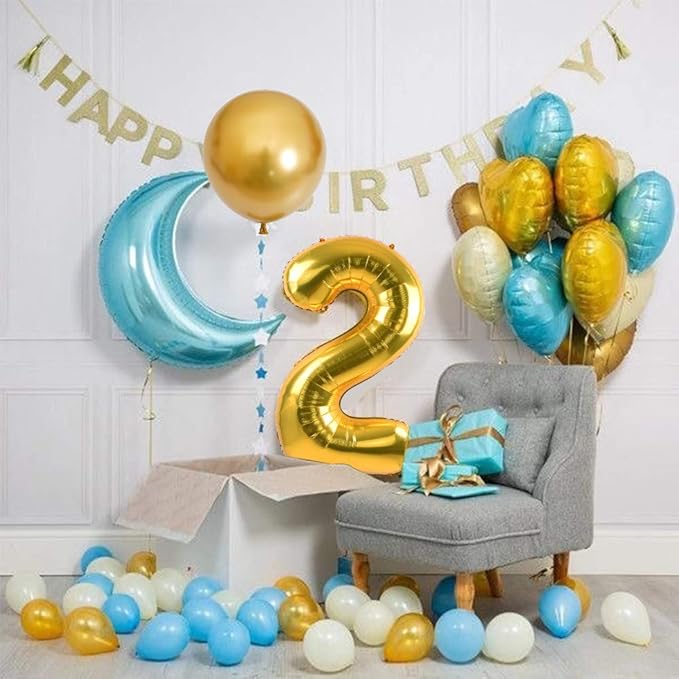 TONIFUL 40 Inch Gold Large Numbers Balloon 0-9 Foil Mylar Big Number Balloon Digital 2 for 2026 Graduation New Year Eve Birthday Party,Wedding, Bridal Shower Engagement Photo Shoot, Anniversary