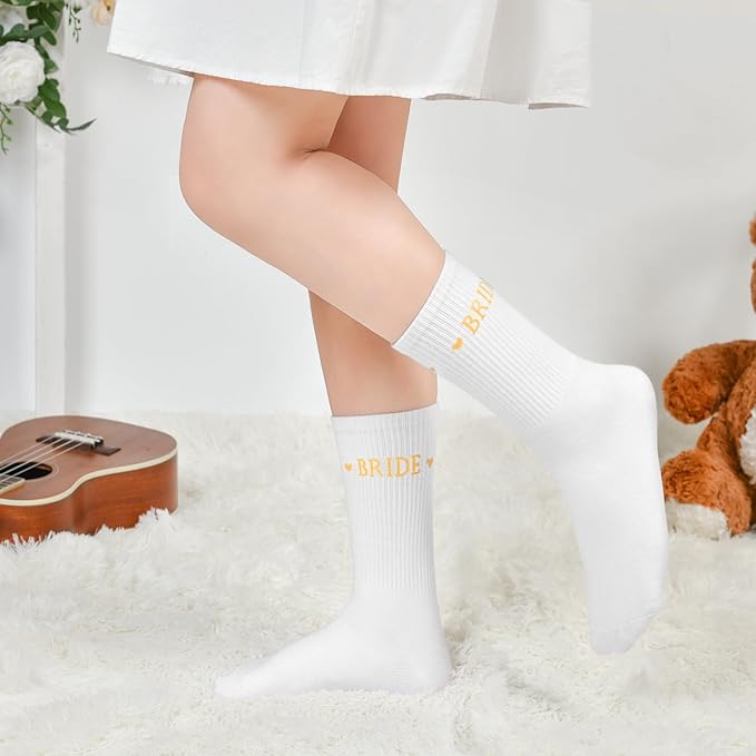 Etercycle Bride Socks For Women, Wedding Gifts Bride To Be Decorations, Soft Cotton Bridal Socks Engagement Gifts For Couples Bridal Shower Decorations Bachelorette Party Favor Honeymoon Essentials