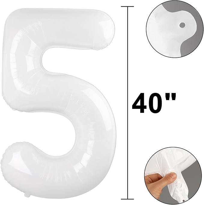 40 Inch White Number 25 Digital Balloon,Jumbo Mylar Foil Helium Balloon for 25 Balloons for Birthday Party,Wedding Anniversary Party Decorations