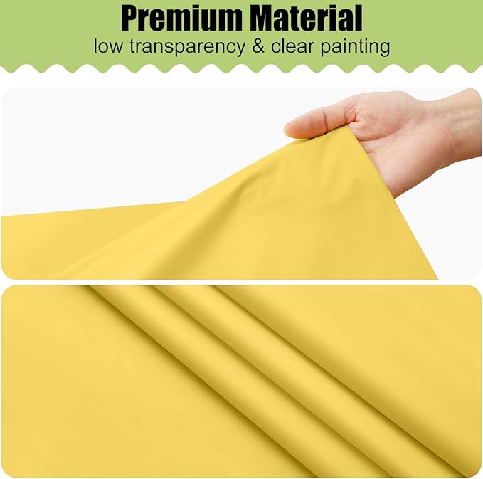 Smiry Disposable Table Cloth - 10 Pack, 54 x 108 Inch Waterproof Rectangle Tablecloths for Parties, Decorative Plastic Table Cover, Leakproof & Sturdy, Yellow