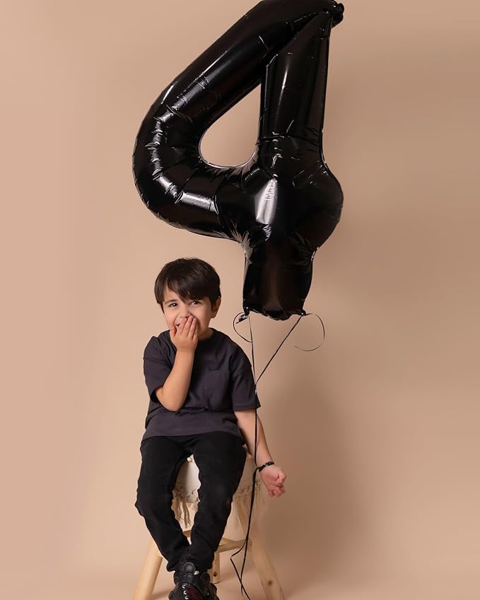 Black Number 40 Balloon 40 Inch, 40th Birthday Party Decorations for Children, Giant 40 Foil Balloon for Party Supplies
