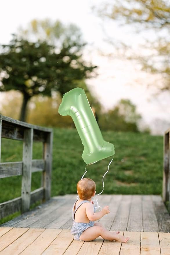 40 Inch Large Numbers Balloon, 4 Olive Green Ballon for 4th 14 40 44 Birthday Party, Balloon 4 Number for Graduations Wedding Supplies