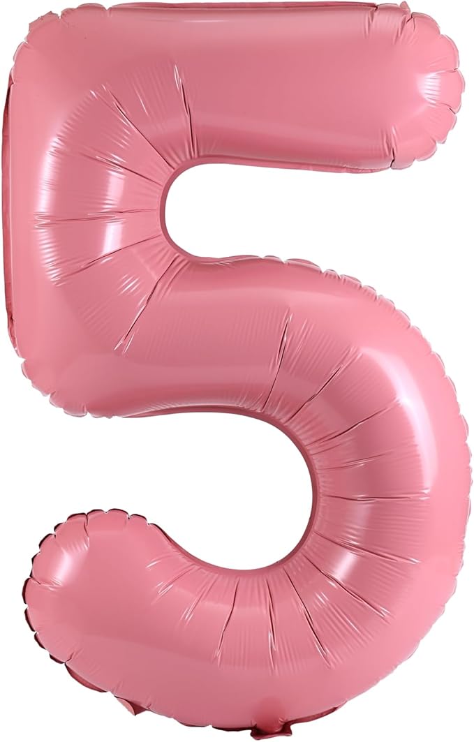 40 Inch Large Foil Helium Number Balloon Birthday Wedding Party 0-9 (Baby Pink, 5)