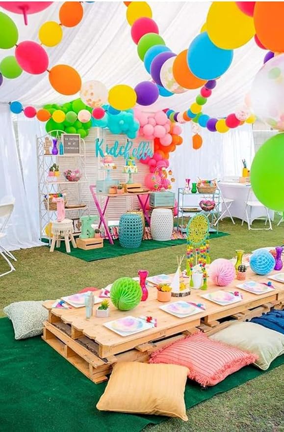 IN-JOOYAA 100 Pcs Clear Link Balloons 6 Inch Quick Linking Balloons for Birthday Wedding Party Decorations