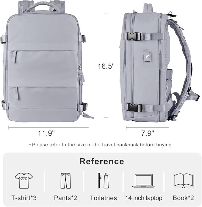 coofay Personal Item Travel Backpack For Women Men Airline Approved Carry On Backpack Flight Approved Waterproof Sports Luggage Backpack Casual Daypack Small Hiking Backpack