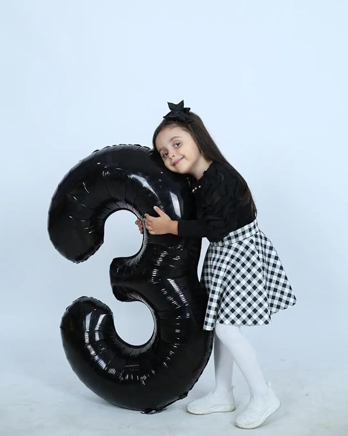 40 Inch Black Number 0 Balloon, Giant Number 0 Balloons for 10th 20th 30th 40th Birthday Decorations, Party Supplies for Baby Boy Girl, Black Party Decor