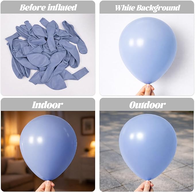 Dusty Blue Balloons, 66pack 12inch Slate Blue Latex Party Balloons for Wedding, Birthday, Graduation, Bridal Shower, Baby Shower, Gender Reveal, Anniversary Party Decorations
