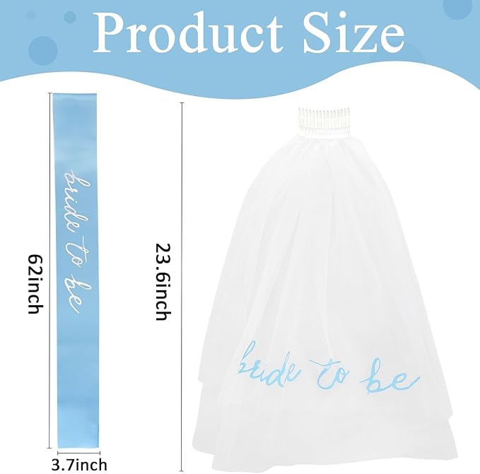Bride to Be Set: Pearl-Trimmed Heart Sunglasses, Pearl BRIDE Sash & Tulle Veil - Bachelorette Party Bridal Accessories