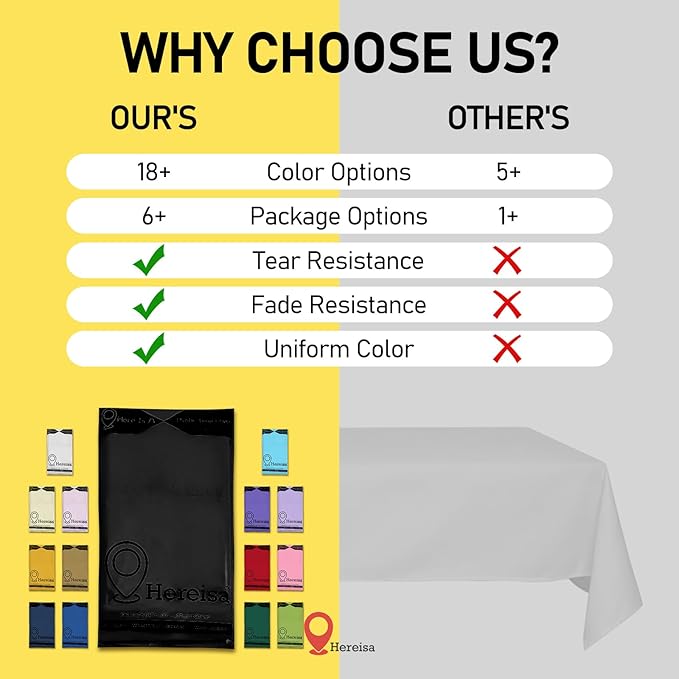Plastic Black Tablecloths 3 Pack Disposable Table Covers 54 x 108 Inches Pitch Onyx Black Table Cloths for Parties Birthdays Weddings Anniversary BBQ Picnic, Fits 6 to 8 Foot Rectangle Tables