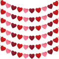 Valentines Day Decorations, 6 Strips Valentines Day Garland - Felt Heart Garland Banner for Mantle, Wall, Party Valentine Decorations - Hanging Hearts Decorations for Valentine Decor