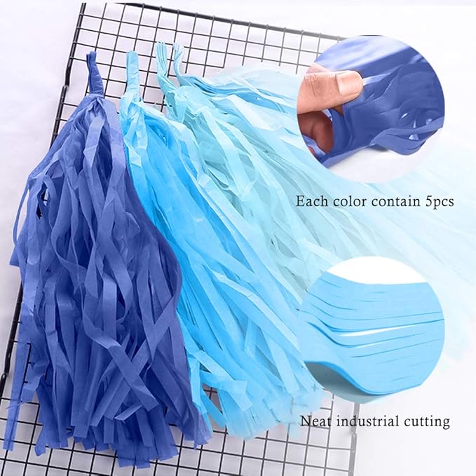 Tissue Paper Tassel DIY Hanging Paper Decorations Party Garland for Party Decor, Wedding, Festival, Baby Shower - 20PCS (Light Purple, 35CM)
