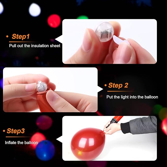 50pcs 5 Mixed Colors Balloon Lights, LED Assorted Colors Ball Lights, Mini Round LED Ball Lamp for Paper Lanterns, Balloons, Birthday Parties, Weddings, Halloween, Christmas Decorations
