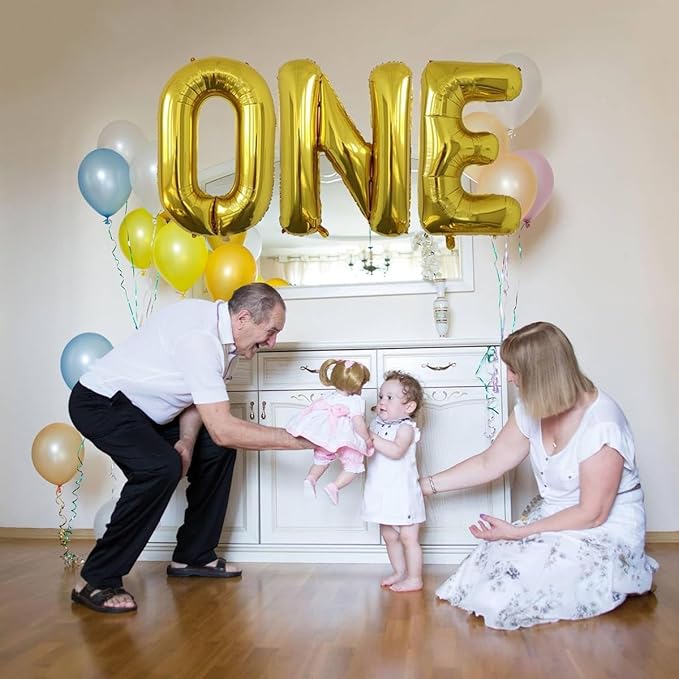 40 Inch Letter Foil Balloons Gold for Graduation, Birthday, Wedding Decorations Jumbo Photo Backdrops Big Alphabet B