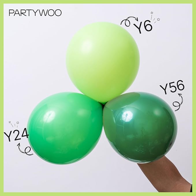 PartyWoo Lime Green Balloons 140pcs Different Sizes of 18 12 10 5 Inch Light Green Latex Balloon Arch Kit for Wedding Birthday Dinosaur Jungle Golf Football Theme Party Decorations Green-Y6