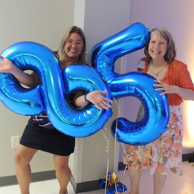 40 Inch Metallic Blue Number 7 Balloon, Giant 7 Number Balloons for 7th Birthday Decorations, Party Supplies for Baby Boy Girl, Metallic Blue Party Decor