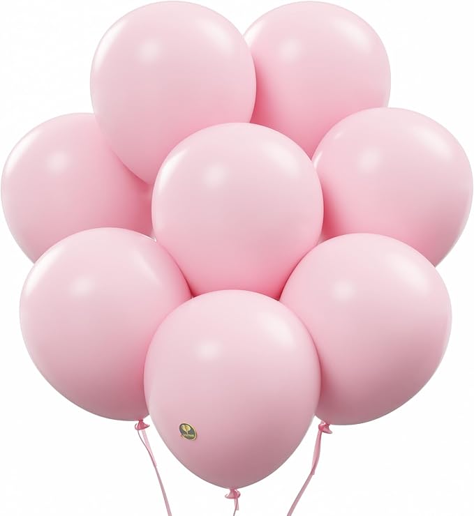AFTERLOON® Biodegradable Balloons 50 pcs Baby Pink 10 Inch, Matte Color Thickened Extra Strong Latex Helium Float, for Baby Shower Gender Reveal Garland Arch Wedding Birthday Party Decorations
