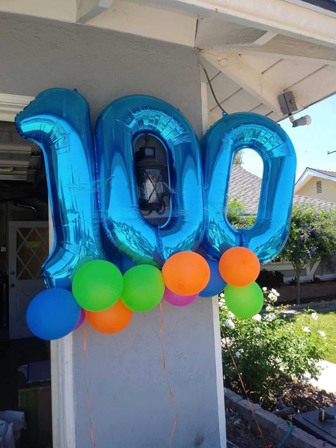 Metallic Blue Number 0 Balloon 40 Inch, 0 Balloon Number for 10th 20th 30th 40th 50th 60th Birthday Decorations, Metallic Blue Party Supplies