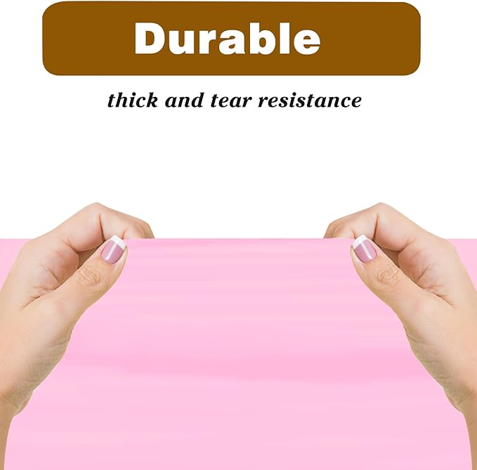 Kopokita 2PCS Pink Plastic Tablecloths 54 x 108 Inch, Disposable Table Cloths Rectangle Party Table Covers