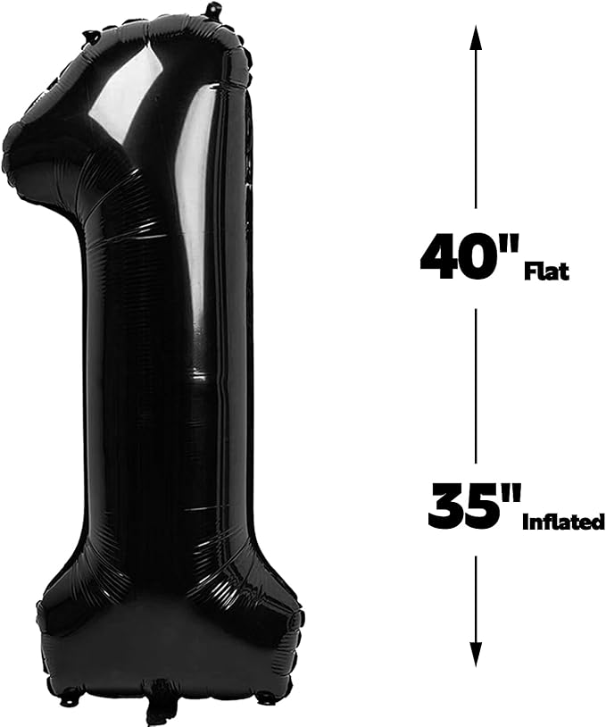 Black 40 Inch 10 Number Balloons, Balloon Decorations for 10 Birthday, Foil Giant 10 Birthday Graduations Anniversary Party