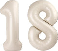 Cream White Foil Number 18 81 Balloon 40 Inch, Helium Mylar Number 18 81 Birthday Balloons, 18th 81st Cream White Women Men Wedding Anniversary, Graduations Party Supplies