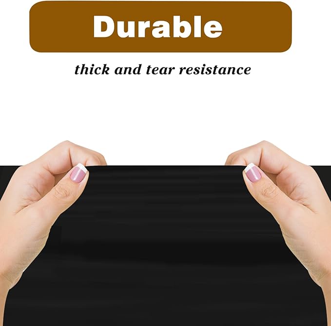 Kopokita 2PCS Black Plastic Tablecloths 54 x 108 Inch, Disposable Table Cloths Rectangle Party Table Covers