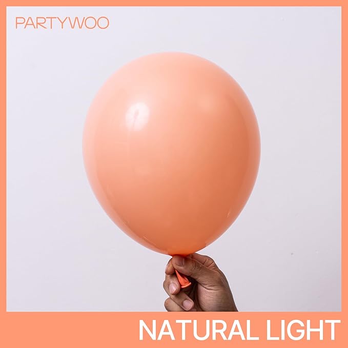 PartyWoo Peach Balloons 140pcs Different Sizes of 18 12 10 5 Inch Light Orange Blush Pink Latex Balloon Arch Kit for Wedding Bridal Shower Baby Shower Birthday Party Decorations Orange-Y21