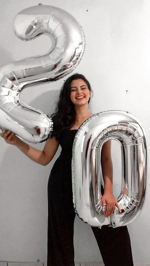 40 Inch Sliver Number 13 Balloon, Giant Number 13 Balloons for 13th Birthday Decorations, Party Supplies for Baby Boy Girl, Sliver Party Decor