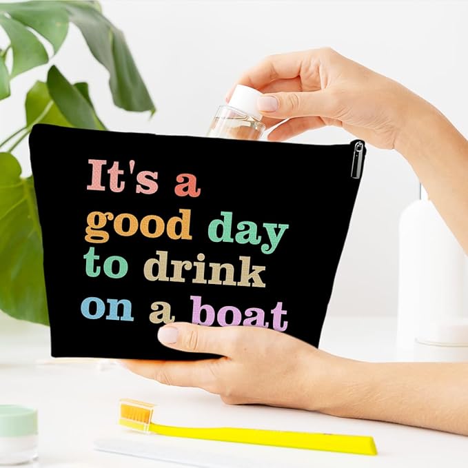 Cruise Travel Makeup Bag, Cosmetic Bag Travel Organizer Zipper Pouch For Family, Cruise Lovers Summer Vacation Gift, Beach Lover Gifts and Beach Theme Decor
