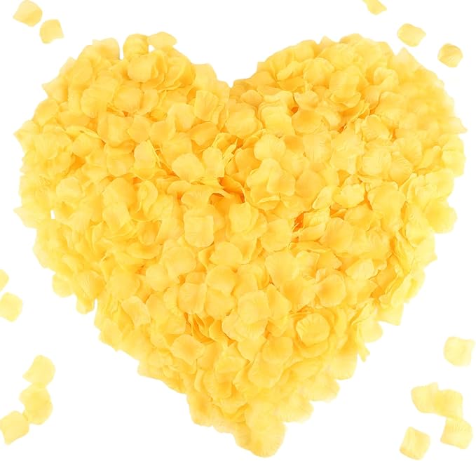 CODE FLORIST 2200 PCS Silk Flower Rose Petals for Wedding Decorations (Orange Yellow)