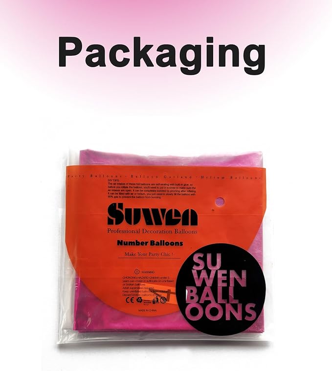 SUWEN 40 Inch Hot Pink Large 2 Number Balloons Big Foil Helium Number Balloons 0-9 Jumbo Happy 2nd Mylar Birthday Party Decorations for Girl Anniversary Party Supplies