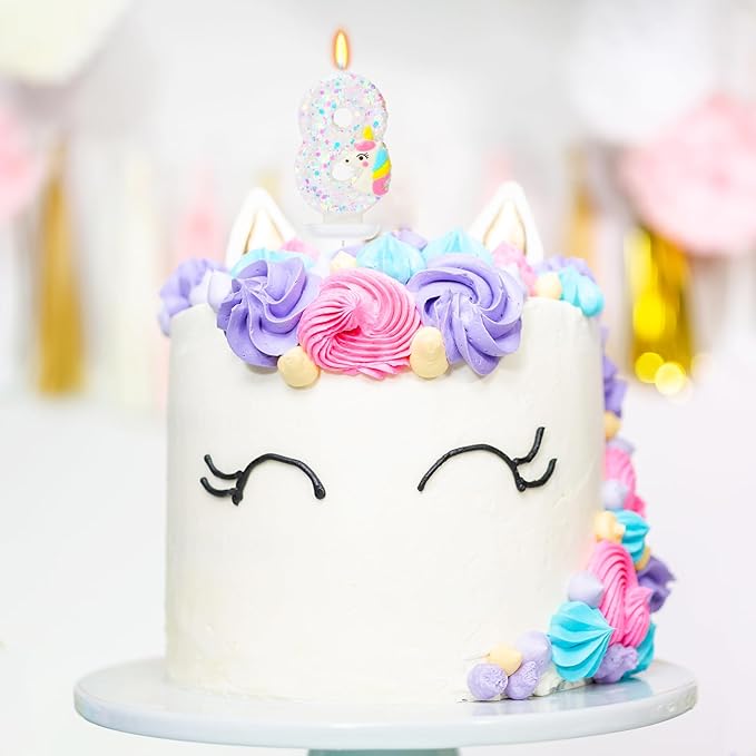 Cake Decorations- Number 8 Candle, Birthday Candles for Cake, Birthday Party Supplies, Birthday Cake Topper, Cartoon Theme Party Favors