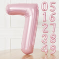 Pink Number 7 Balloons – 40 Inch Giant Foil Number Balloon, Light Pink Number Balloon for Girls Birthday, Baby Shower & Princess Theme Party Decorations