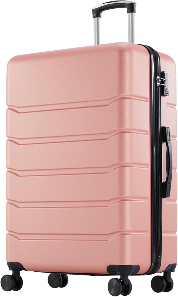 Sweetcrispy Carry on Suitcase, Luggage with Spinner Wheels, Hard Shell ABS, TSA Lock, 28 Inch Pink