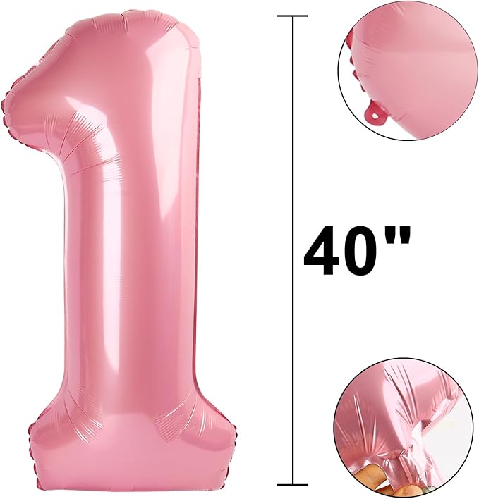 40 Inch Pearlescent Pink Number 16 Balloon Number 16 Balloon 40 Inch, 16th Birthday Party Decorations for Boy or Girl Huge Mylar Anniversary Party Supplies