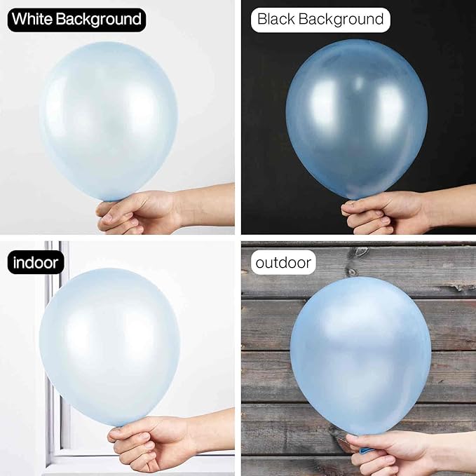 PartyWoo Sky Blue Balloons 50 pcs 12 Inch Pearl Light Blue Balloons for Graduation Gender Reveal Baby Shower Wedding Anniversary Birthday Party Decorations Blue-Z22