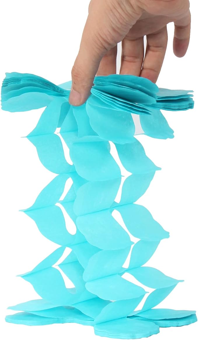 Purple-Blue Mermaid Party-Decorations Garland Streamers - 12pcs Girls Birthday Baby Shower 4-Leaf Clover Paper Streamer,Little Mermaid Theme Under The Sea Backdrop Banners Decor Ouruola