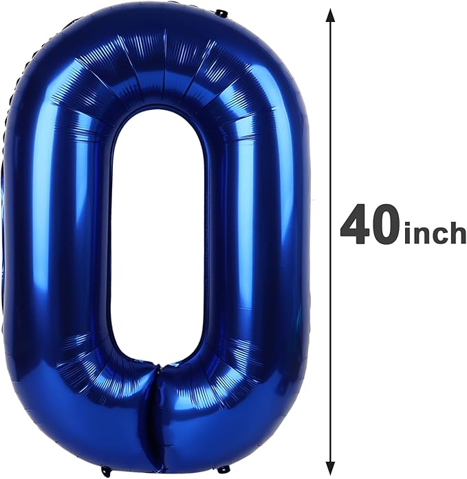 Night Blue Helium Number Balloon 40 Inch, Giant Foil Night Blue Number 0 Birthday Balloons, Large Numbers 10 20 30 40 50 60 70 80 90 100 2025, Party Celebration Supplies Decorations