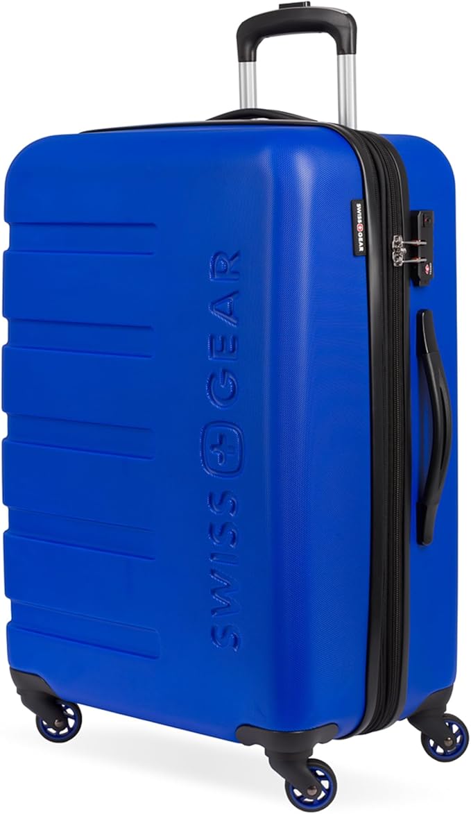 SwissGear 7366 Signature Hardside Expandable Luggage with Spinner Wheels, TSA Lock, Cobalt, Checked-Medium 23-Inch